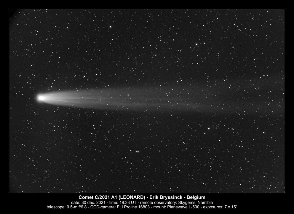 comet C/2021 A1 (LEONARD), 30 dec. 2021, Erik Bryssinck