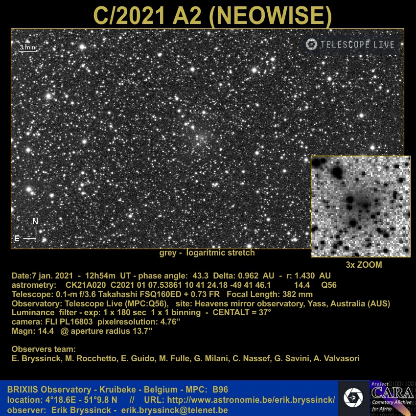 comet C/2021 A2 (NEOWISE), 7 jan. 2021, Erik Bryssinck