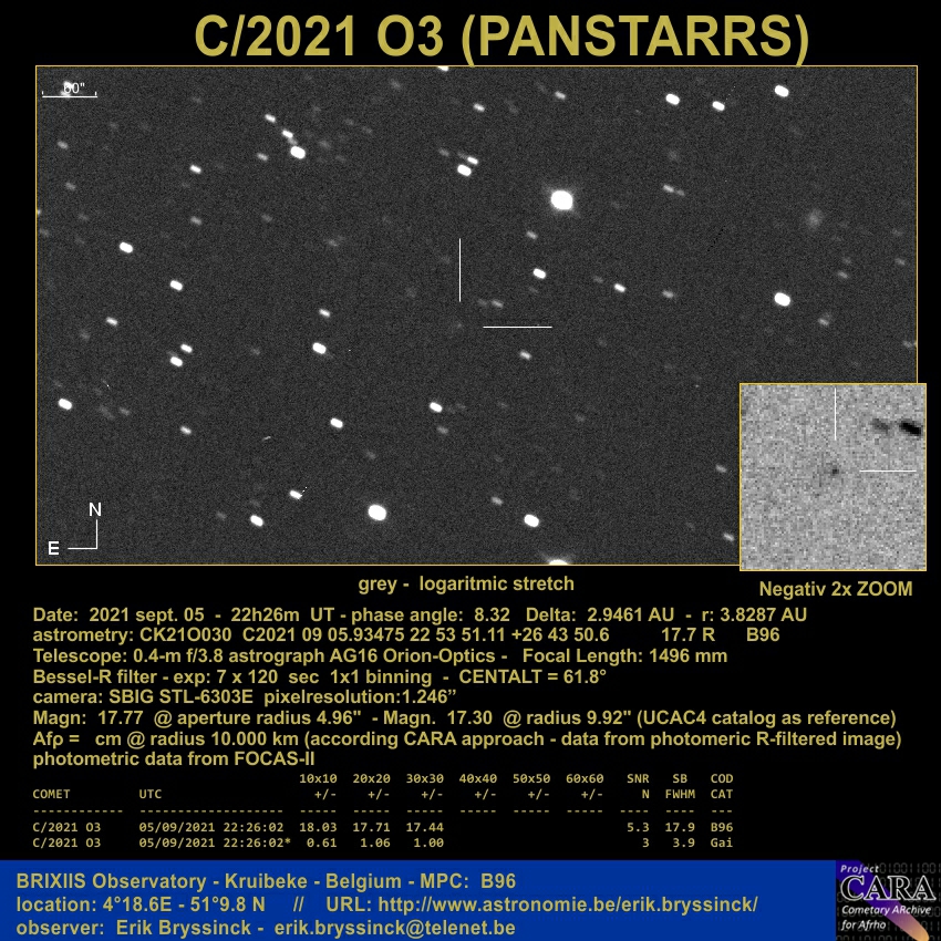 comet C/2021 O3 (PANSTARRS), date: 20210905, Erik Bryssinck