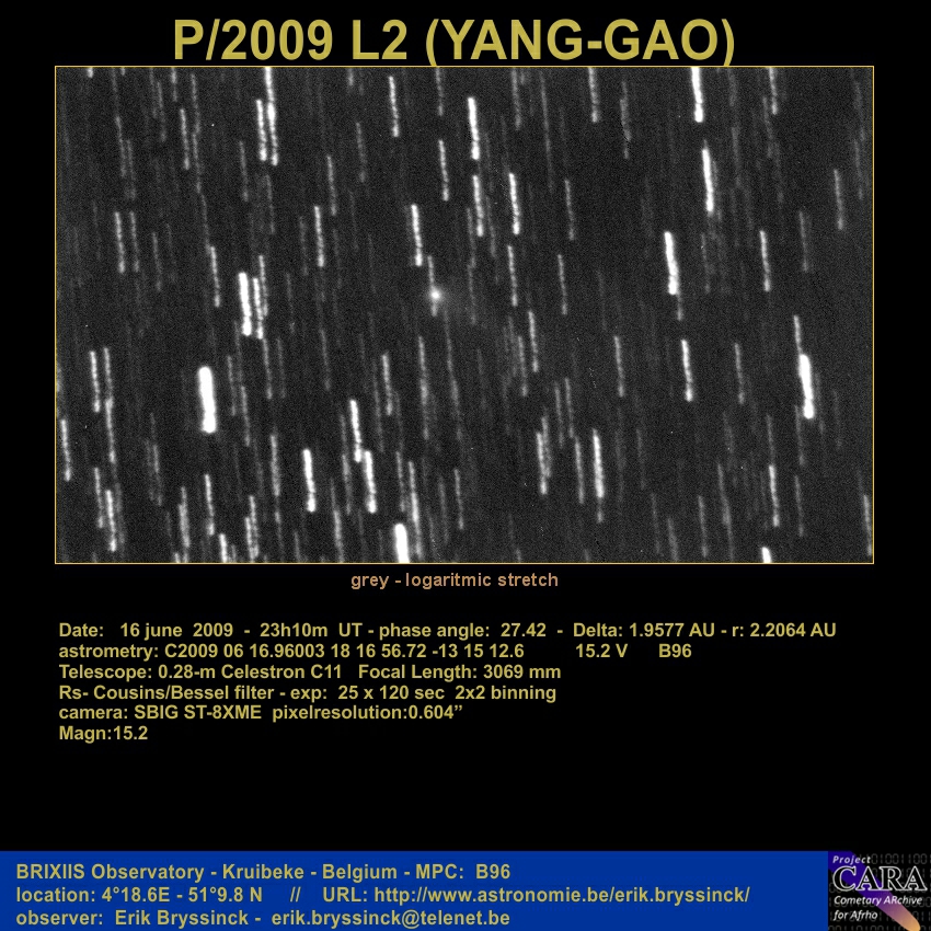 image comet 325P/YANG-GAO on 16 june 2009, Erik Bryssinck